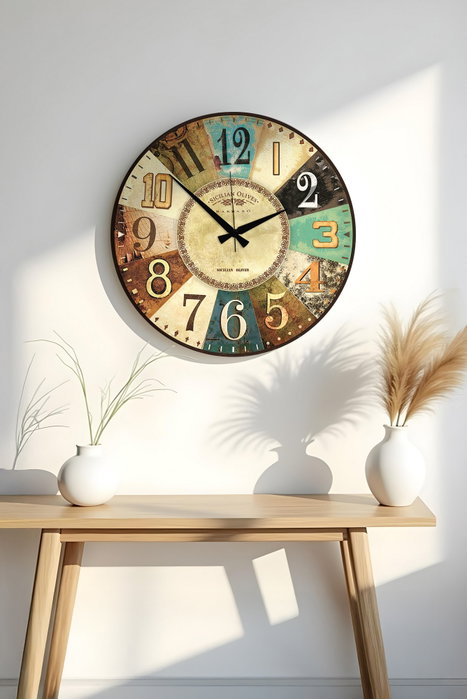 Wallity Reloj Decorativo de MDF Multicolor 50 x 50 cm